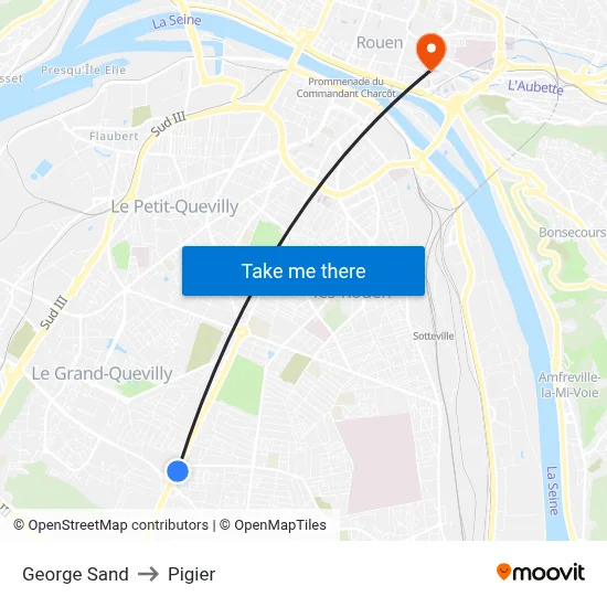 George Sand to Pigier map