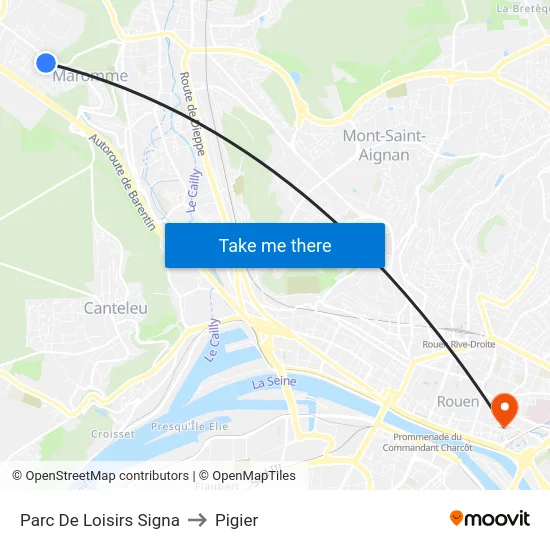 Parc De Loisirs Signa to Pigier map