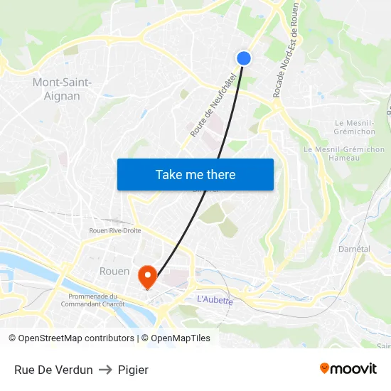 Rue De Verdun to Pigier map