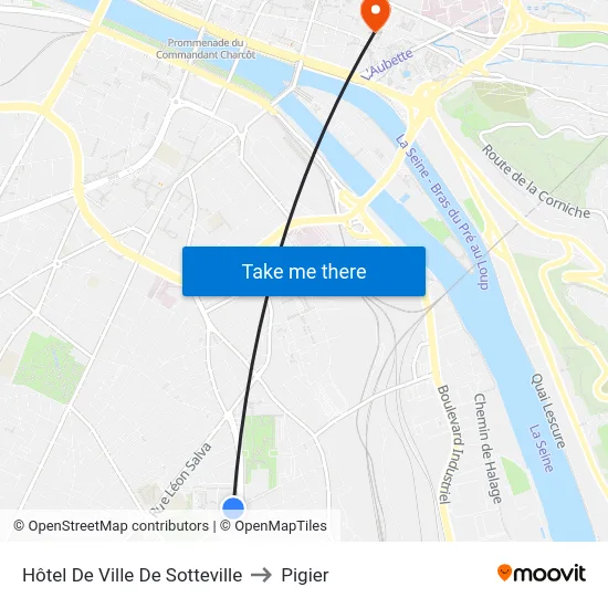 Hôtel De Ville De Sotteville to Pigier map