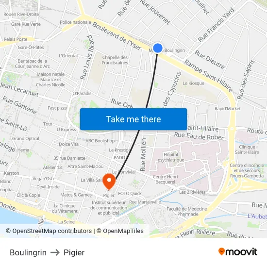 Boulingrin to Pigier map