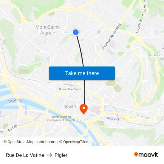 Rue De La Vatine to Pigier map