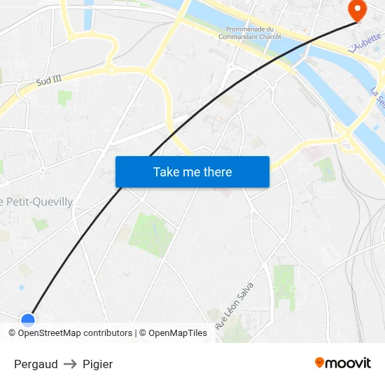 Pergaud to Pigier map