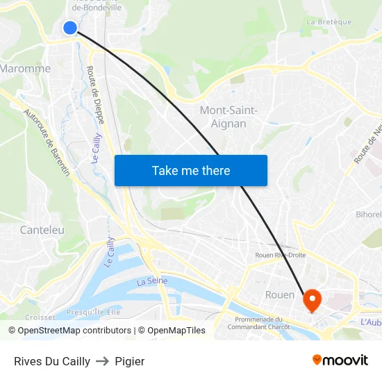 Rives Du Cailly to Pigier map