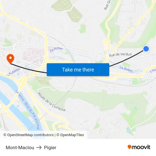 Mont-Maclou to Pigier map