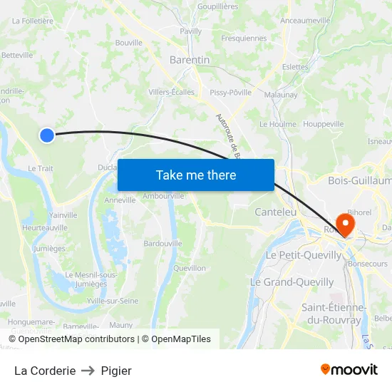 La Corderie to Pigier map