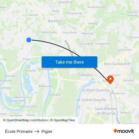 École Primaire to Pigier map