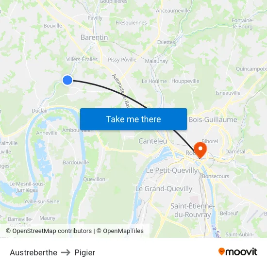 Austreberthe to Pigier map