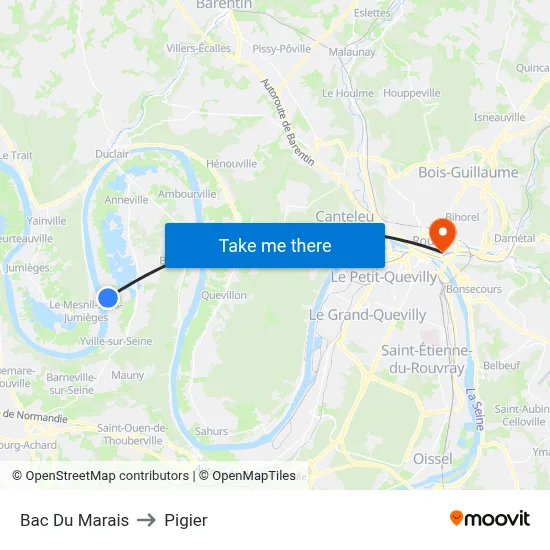 Bac Du Marais to Pigier map