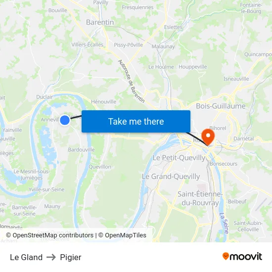 Le Gland to Pigier map