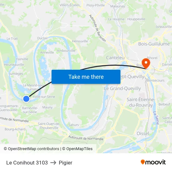 Le Conihout 3103 to Pigier map