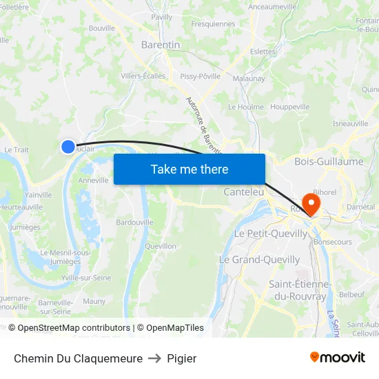 Chemin Du Claquemeure to Pigier map