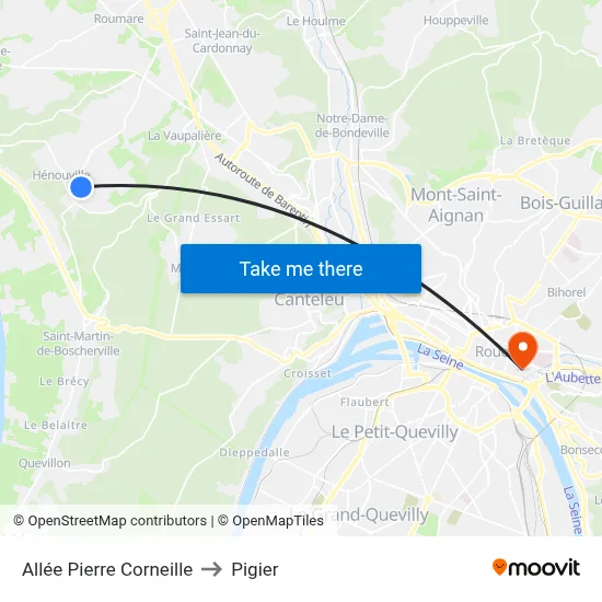 Allée Pierre Corneille to Pigier map