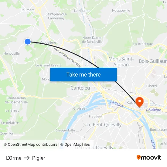 L'Orme to Pigier map
