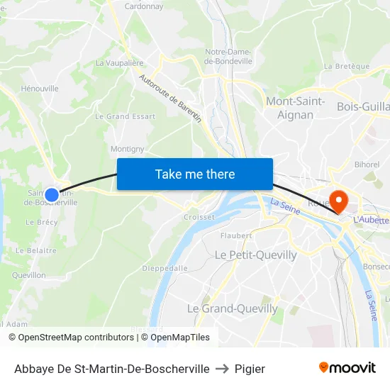 Abbaye De St-Martin-De-Boscherville to Pigier map