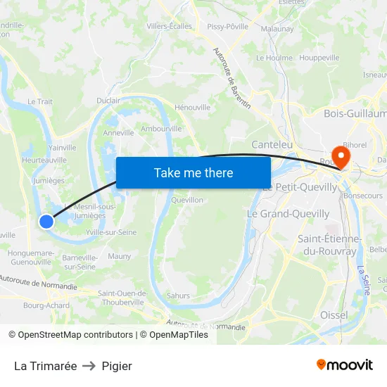 La Trimarée to Pigier map