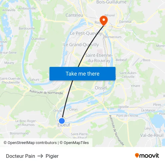 Docteur Pain to Pigier map