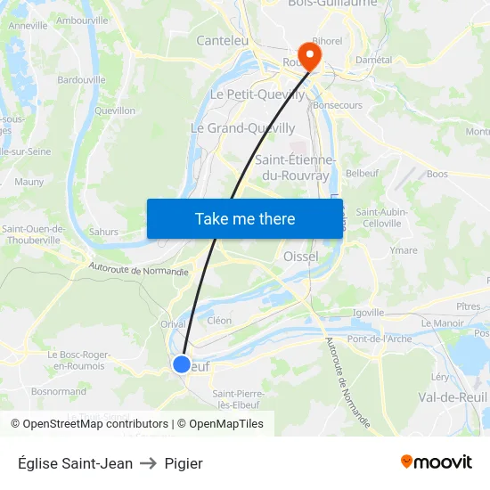 Église Saint-Jean to Pigier map