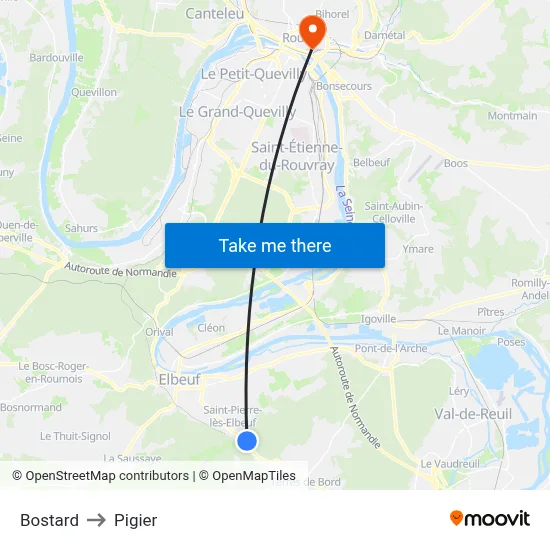 Bostard to Pigier map