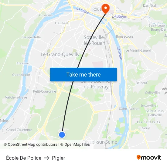 École De Police to Pigier map