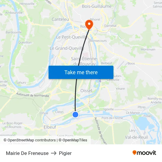 Mairie De Freneuse to Pigier map