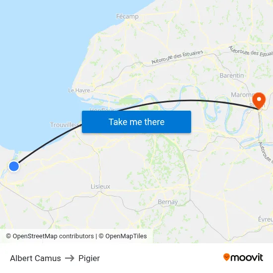 Albert Camus to Pigier map