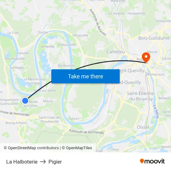La Halboterie to Pigier map