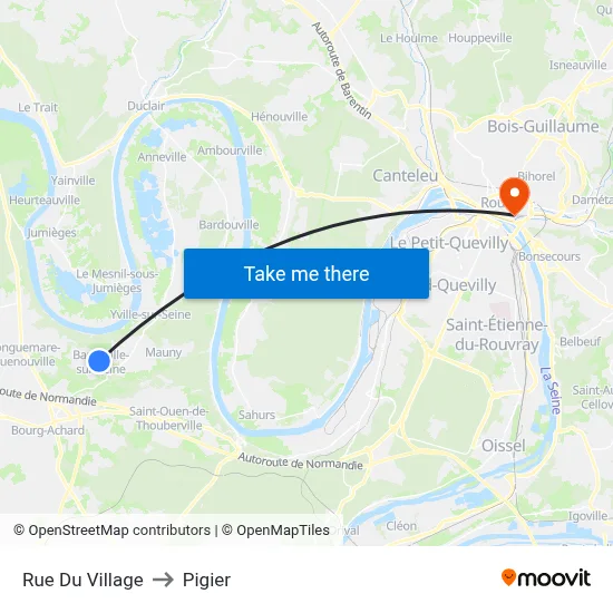 Rue Du Village to Pigier map