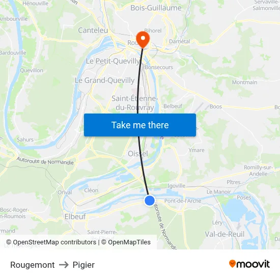 Rougemont to Pigier map