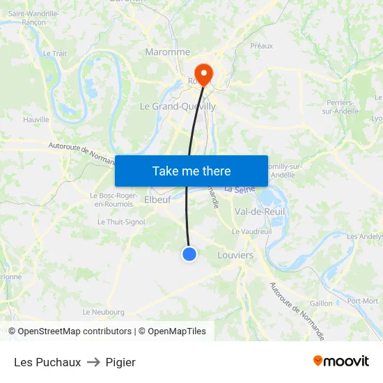 Les Puchaux to Pigier map