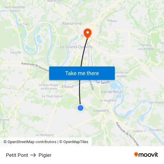 Petit Pont to Pigier map