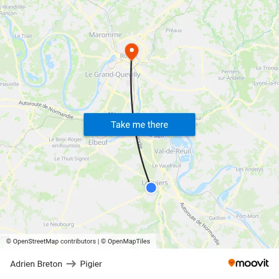 Adrien Breton to Pigier map
