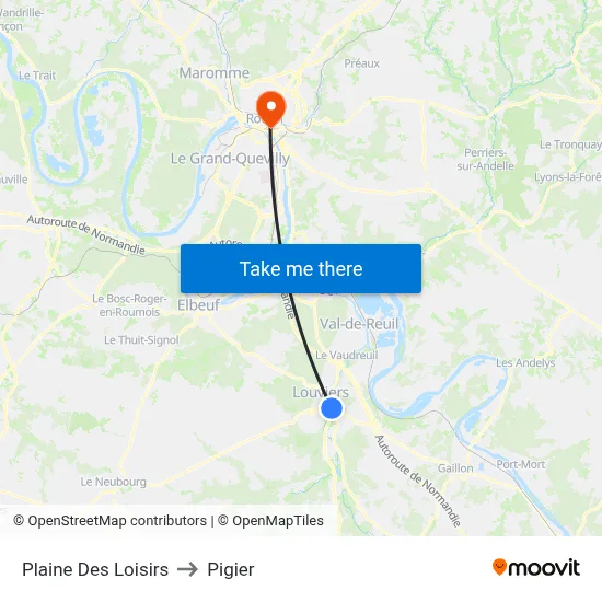 Plaine Des Loisirs to Pigier map