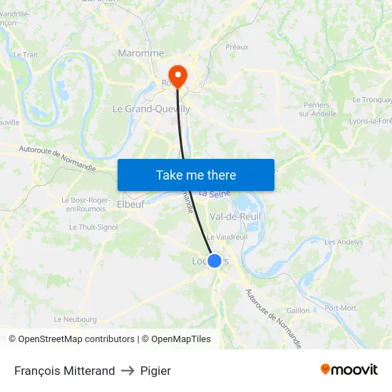 François Mitterand to Pigier map