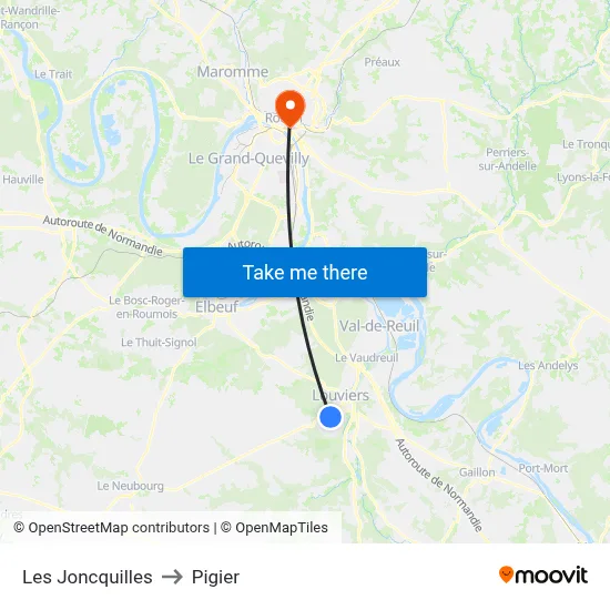 Les Joncquilles to Pigier map