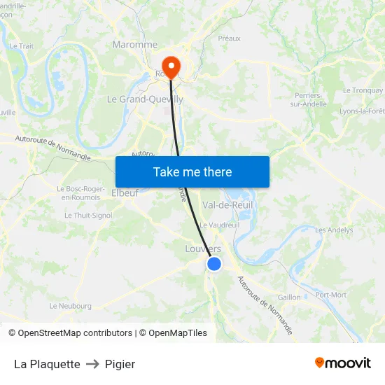 La Plaquette to Pigier map