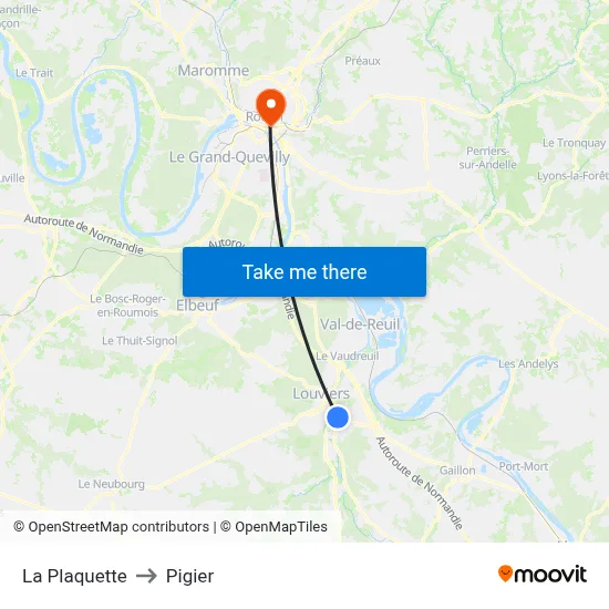 La Plaquette to Pigier map
