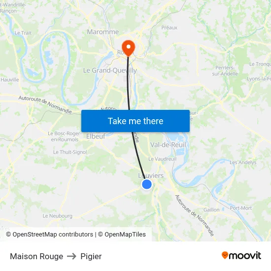 Maison Rouge to Pigier map