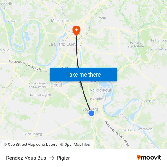 Rendez-Vous Bus to Pigier map