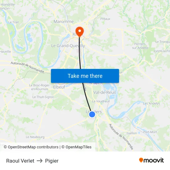 Raoul Verlet to Pigier map