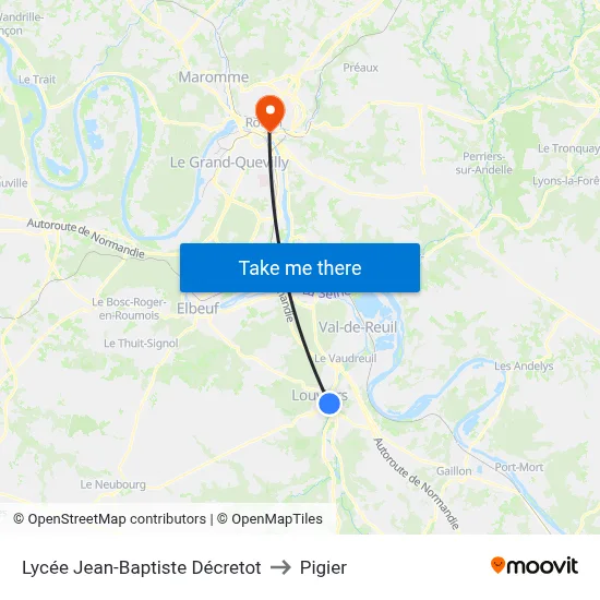 Lycée Jean-Baptiste Décretot to Pigier map