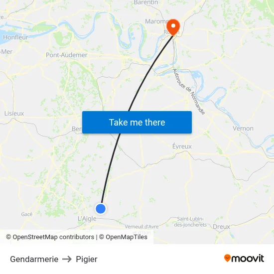 Gendarmerie to Pigier map