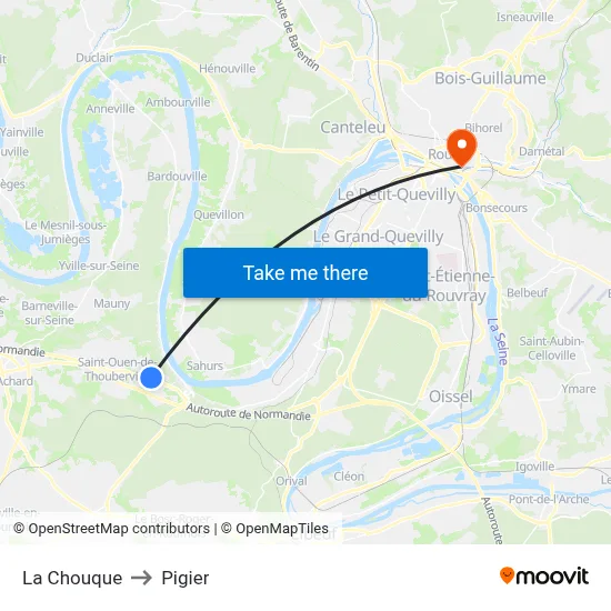 La Chouque to Pigier map