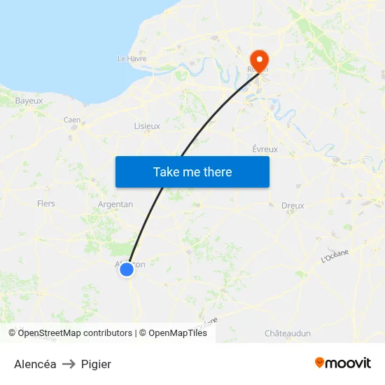 Alencéa to Pigier map