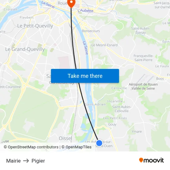 Mairie to Pigier map