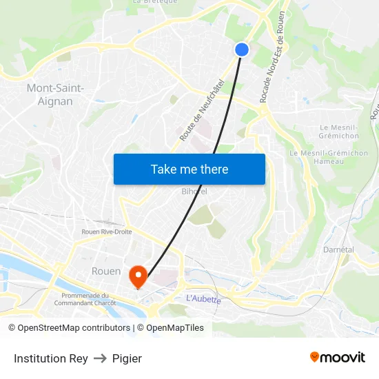 Institution Rey to Pigier map