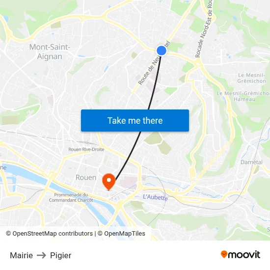 Mairie to Pigier map