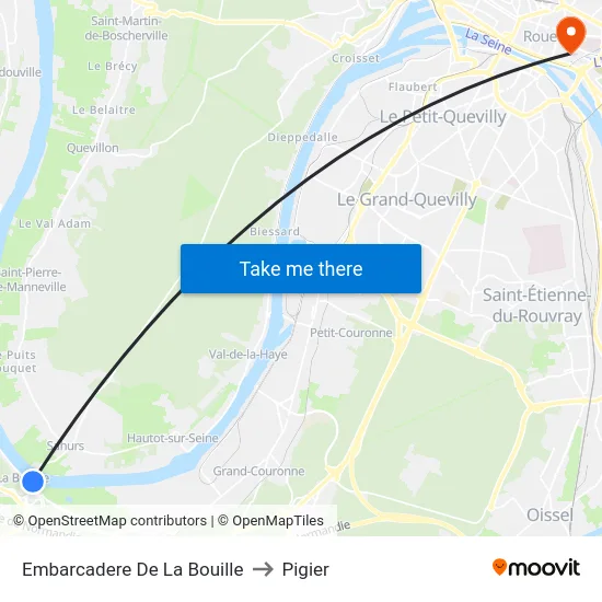 Embarcadere De La Bouille to Pigier map