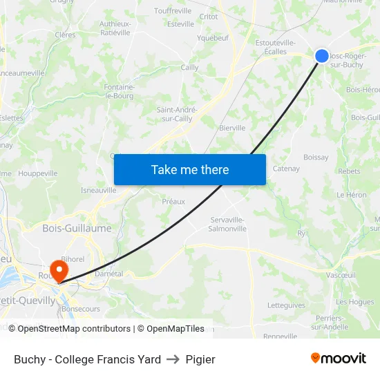 Buchy - College Francis Yard to Pigier map