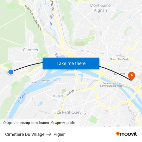 Cimetière Du Village to Pigier map